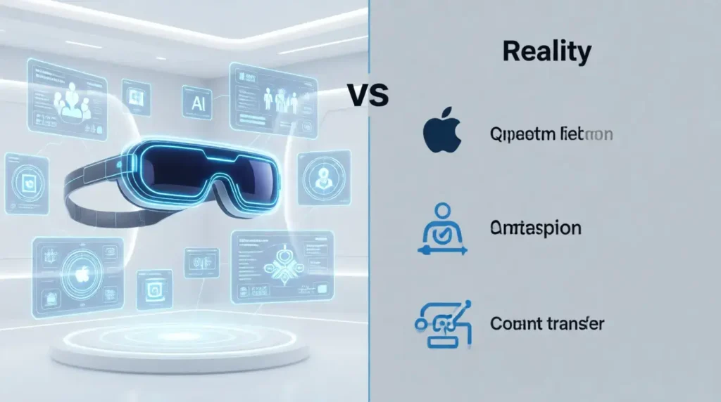 Future Apple technologies like AR, AI and holographic communication concept