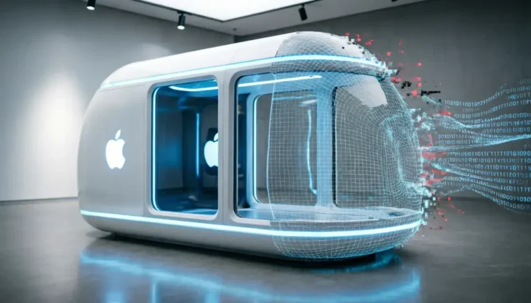 Apple teleport creator AI-generated concept showing fictional teleportation device design