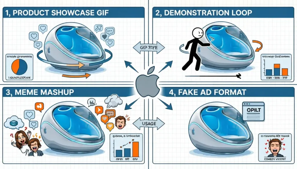 Teleport meme gif formats comparison chart showing viral types and usage